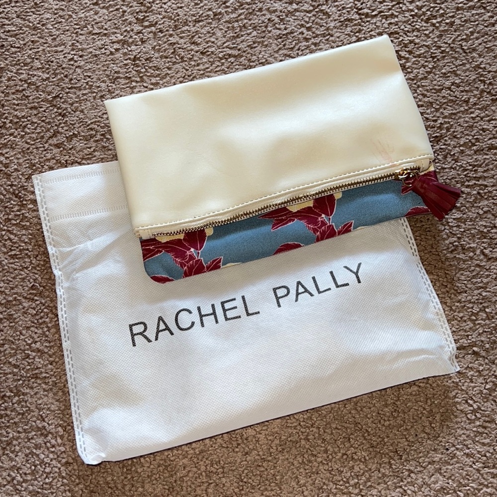 Rachel Pally foldable clutch. Reversible, lined, zipper closure.